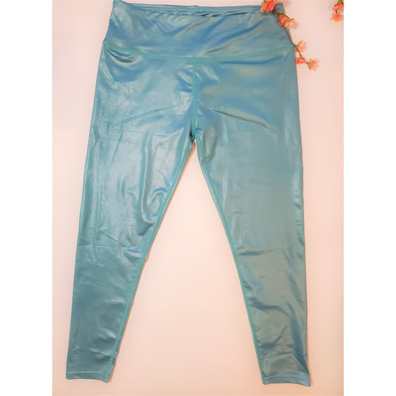 Footed Leggings Shiny Teal Green Medium Weight Customizable Nylon Spandex  Size XS S M L XL Regular and Long -  Canada
