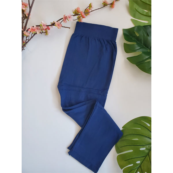 Khakis & Co Plus Solid Suave Capri Leggings 1X Denim Blue